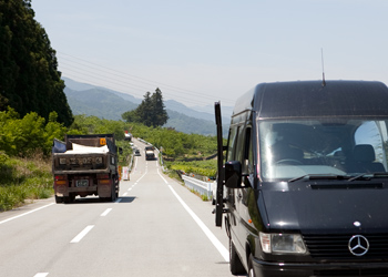 リニアの工事車両