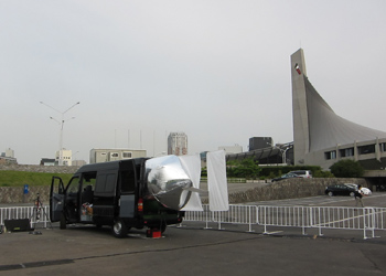 革命広場にて空撮