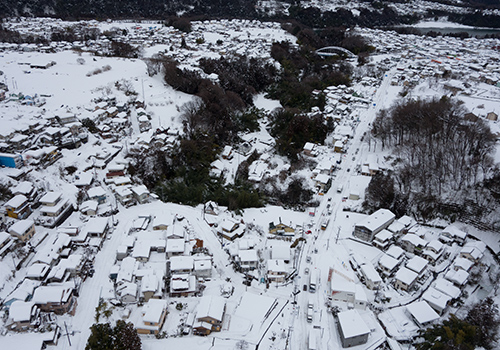 大雪の津久井空撮