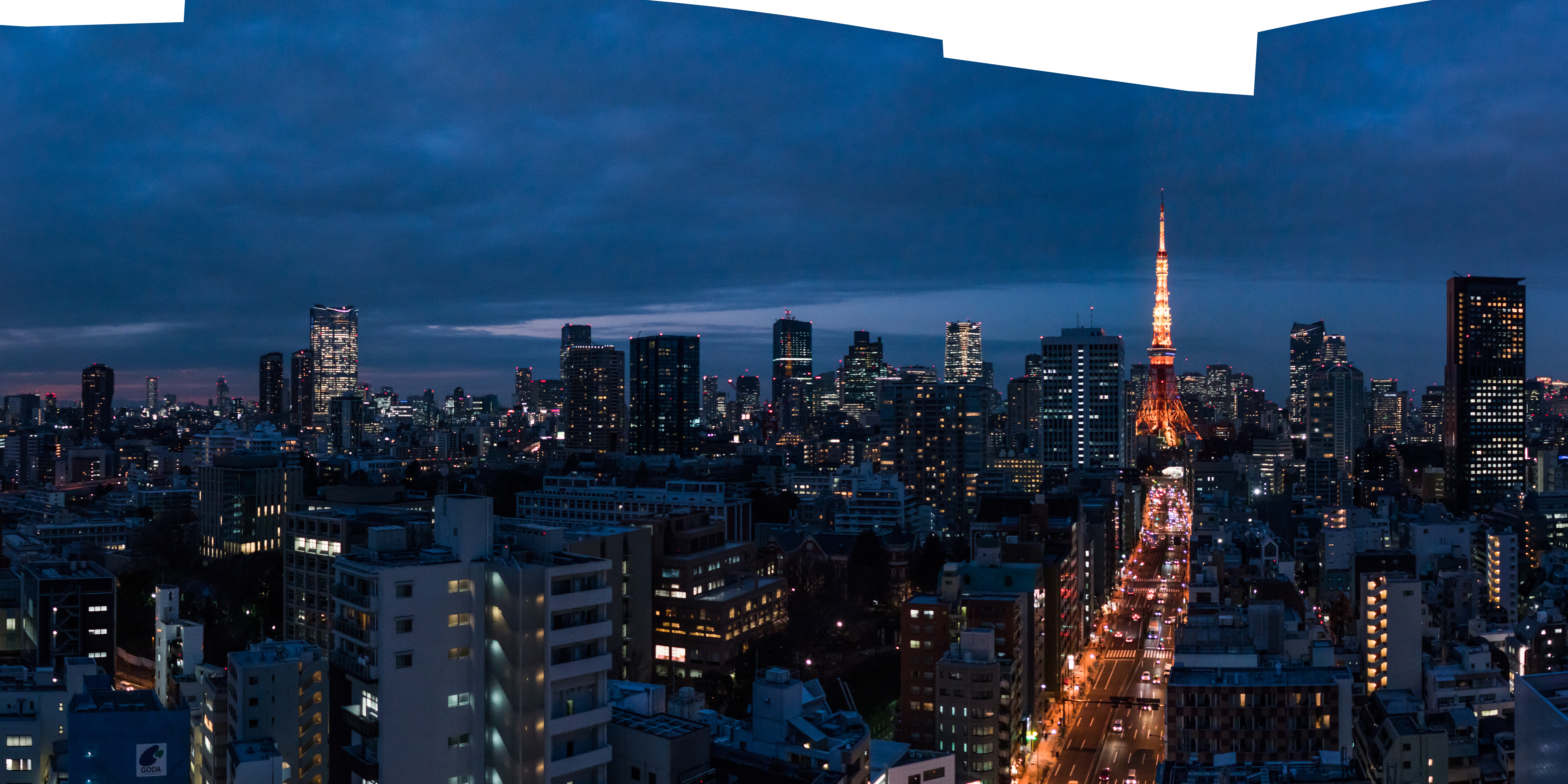 東京都港区 25mm高解像度パノラマ夜景1列一部拡張 パノラマ空撮ギャラリー
