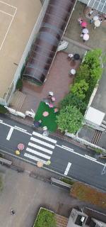 傘を空撮