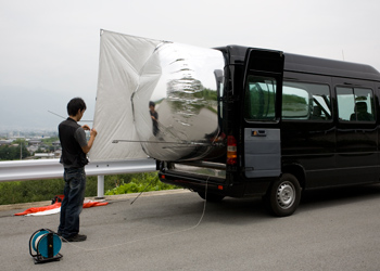 日常的にスタッフと機材のテストを行う