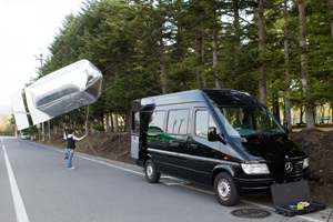 車載式バルーンによる低空からの空撮